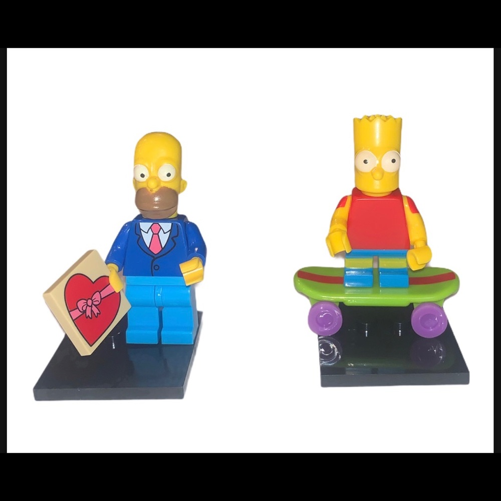 The simpsons LEGO mini figure homer and Bart